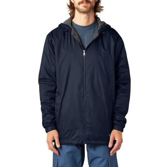Fleece Lined Nylon Hooded Jacket