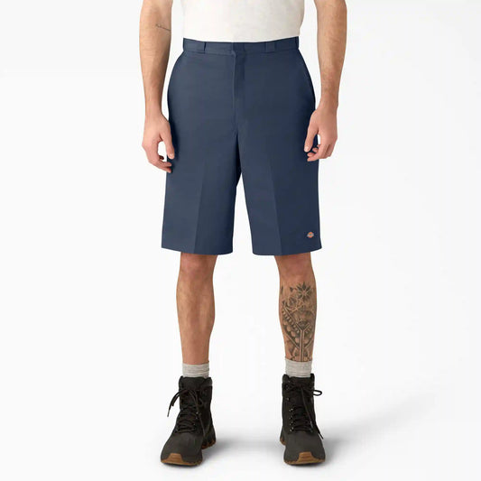 Loose Fit Flat Front Work Shorts, 13"